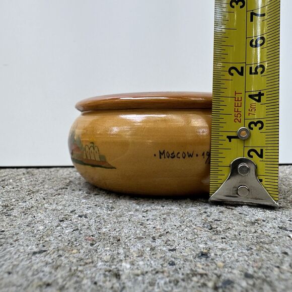 Painted Folk Art Wood Box Moscow 1994 Vintage Mockba Signed Smakula Sveta Russia - Picture 12 of 16